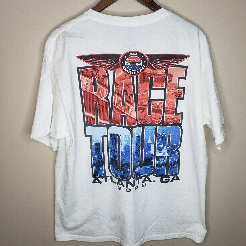 Mens Nascar Bristol T Shirt XL Short Sleeve American Race Tour Shirt  White